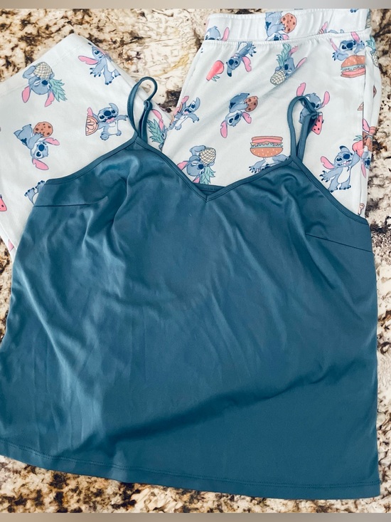 Disney Other - Disney Stitch Women’s Medium 2 Piece Pajama Set Cami Pants Blue